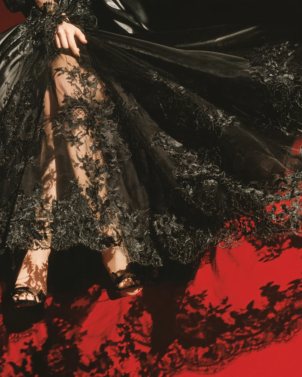 Lace worn against the body