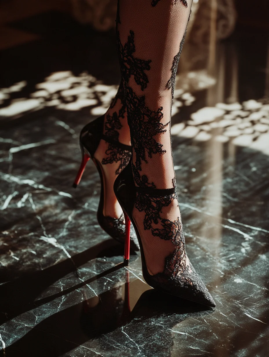 Lace high heels