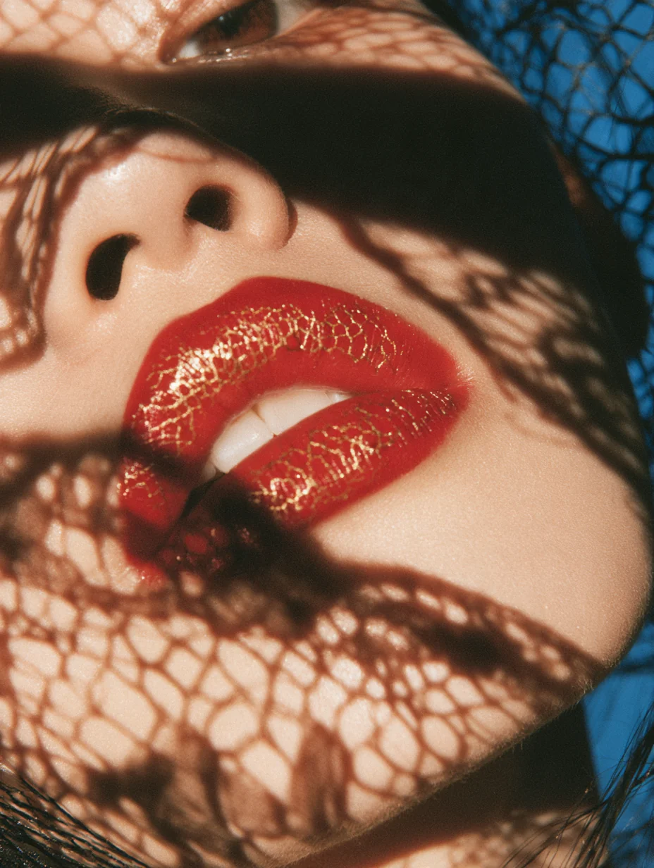 Lips beneath lace